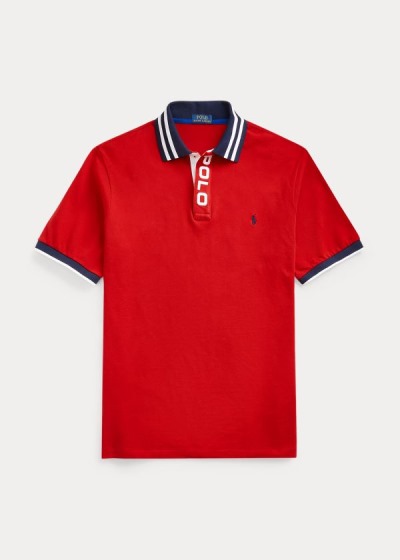 Camisa Polo Polo Ralph Lauren Hombre Rojos - Striped-Collar Mesh - TJLBN8234